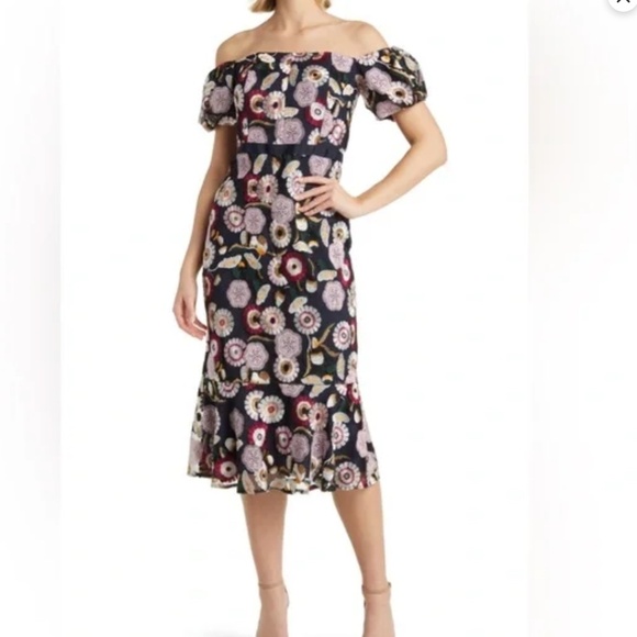 Sam Edelman Dresses & Skirts - NWT Sam Edelman Helium Floral Embroidered Off the Shoulder Dress